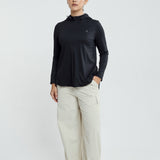 Hailey Running Top Hoodie in Black