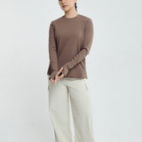 Selena Basic Top in Brown