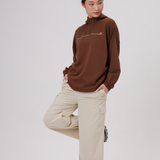 Cleo Adjustable Side Ruched Hoodie in Brown
