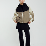 Renata Tri-Colour Windbreaker in Deep Taupe