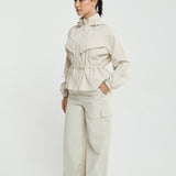 Lara Aeroshade Cinched Windbreaker in Stone