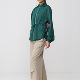 Neo Windbreaker Top in Forest Green