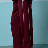 Thea Straight Cut Pants in Maroon