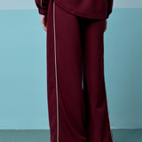 Thea Straight Cut Pants in Maroon