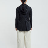 Hailey Running Top Hoodie in Black