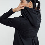 Hailey Running Top Hoodie in Black