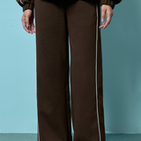 Thea Straight Cut Pants in Dark Brown
