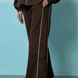 Thea Straight Cut Pants in Dark Brown