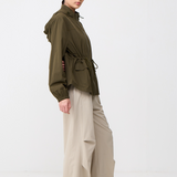 Neo Windbreaker Top in Army Green