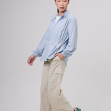 Nyla Cinched Windbreaker in Sky Blue