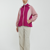 Riley Tri-Colour Windbreaker in Orchid Purple
