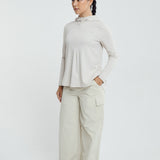 Hailey Running Top Hoodie in Eggshell