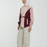 Naya Tri-Colour Windbreaker in Beige