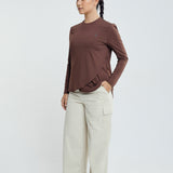 Audrey Active Top in Dark Brown