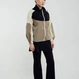 Renata Tri-Colour Windbreaker in Deep Taupe