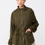 Neo Windbreaker Top in Army Green