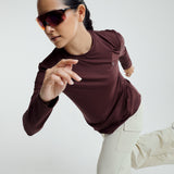 Audrey Active Top in Burgundy
