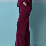 Edith Bootcut Pants in Burgundy
