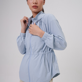 Nyla Cinched Windbreaker in Sky Blue
