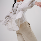 Nyla Cinched Windbreaker in Light Grey