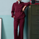 Edith Bootcut Pants in Burgundy