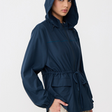 Neo Windbreaker Top in Charcoal Blue
