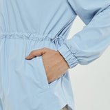 Nyla Cinched Windbreaker in Powder Blue