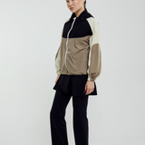 Renata Tri-Colour Windbreaker in Deep Taupe