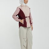 Naya Tri-Colour Windbreaker in Beige