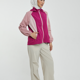 Riley Tri-Colour Windbreaker in Orchid Purple