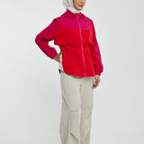 Sasha Tri-Colour Windbreaker in Fuchsia