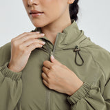 Sophia Aeroshade Cinched Windbreaker in Warm Olive