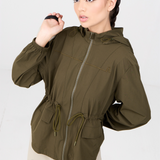 Neo Windbreaker Top in Army Green