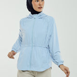 Nyla Cinched Windbreaker in Powder Blue