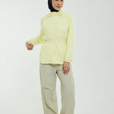 Nyla Cinched Windbreaker in Soft Yellow