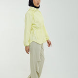 Nyla Cinched Windbreaker in Soft Yellow