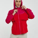 Sasha Tri-Colour Windbreaker in Fuchsia