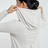 Hailey Running Top Hoodie in Eggshell