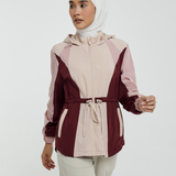 Naya Tri-Colour Windbreaker in Beige