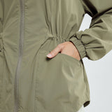 Sophia Aeroshade Cinched Windbreaker in Warm Olive