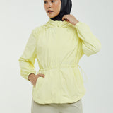 Nyla Cinched Windbreaker in Soft Yellow