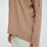 Lily Basic Ribbed Top in Brown