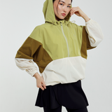 Sabine Tri Colour Windbreaker in Olive