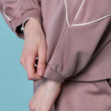 Eli Relaxed Quarter Zip Hoodie in Light Mauve