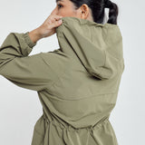 Sophia Aeroshade Cinched Windbreaker in Warm Olive