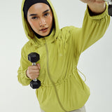Nyla Cinched Windbreaker in Lime