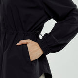 Nyla Cinched Windbreaker in Black