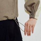Renata Tri-Colour Windbreaker in Deep Taupe