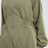 Sophia Aeroshade Cinched Windbreaker in Warm Olive