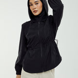 Nyla Cinched Windbreaker in Black